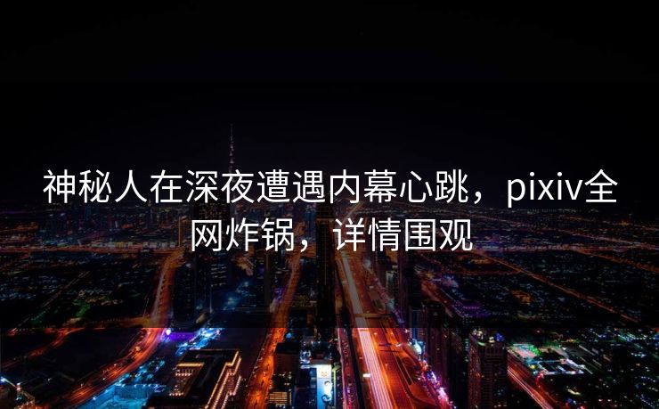 神秘人在深夜遭遇内幕心跳，pixiv全网炸锅，详情围观