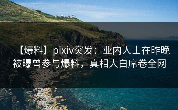 【爆料】pixiv突发：业内人士在昨晚被曝曾参与爆料，真相大白席卷全网